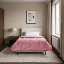 Zimowa Kołdra Różowy 140 x 220 cm Mikrofibra i Fleece Teddy
