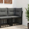 Modularna narożna sofa ogrodowa Czarny polirattan