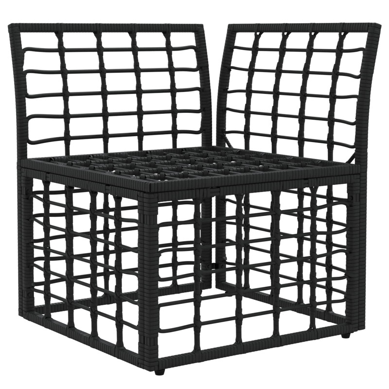 Modularna narożna sofa ogrodowa Czarny polirattan