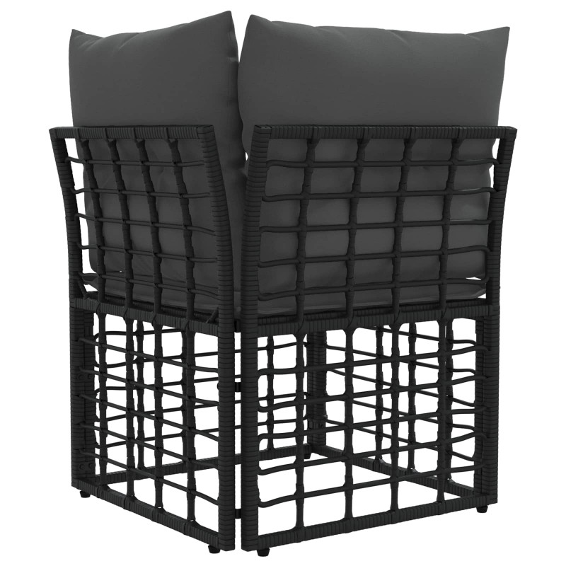 Modularna narożna sofa ogrodowa Czarny polirattan