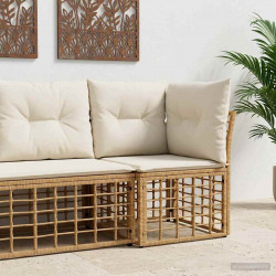 Modularna narożna sofa ogrodowa naturalny polirattan