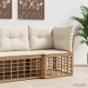 Modularna narożna sofa ogrodowa naturalny polirattan