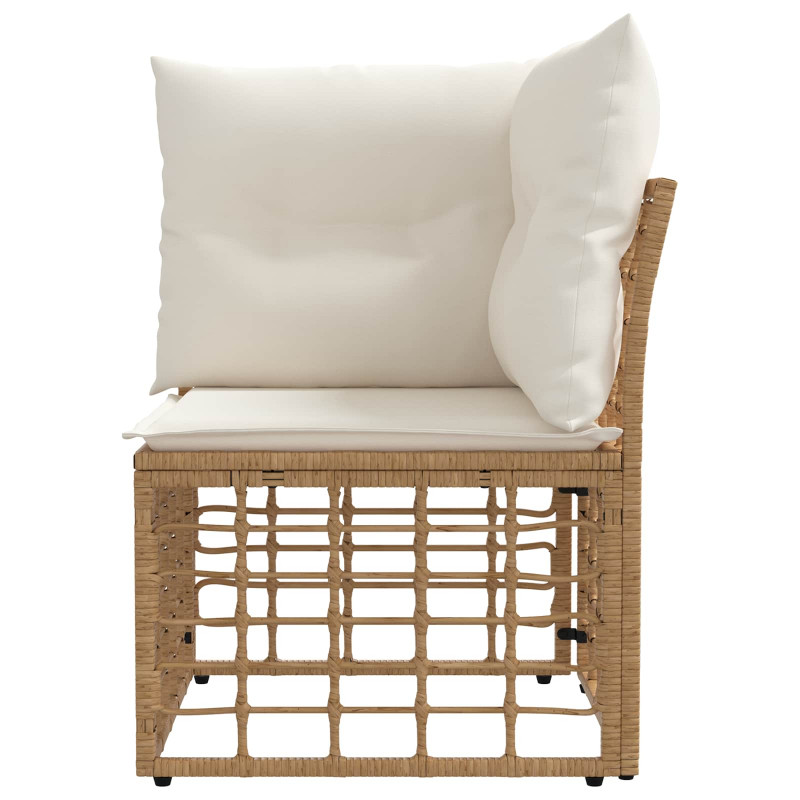 Modularna narożna sofa ogrodowa naturalny polirattan