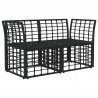 Ogrodowy loveseat 2 pcs Czarny i Ciemnoszary polirattan