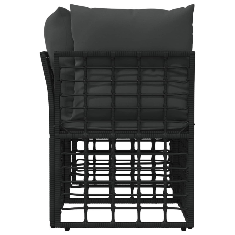Ogrodowy loveseat 2 pcs Czarny i Ciemnoszary polirattan