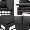 Ogrodowy loveseat 2 pcs Czarny i Ciemnoszary polirattan
