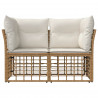 Ogrodowy loveseat 2 pcs Naturalny i Kremowy Biały polirattan