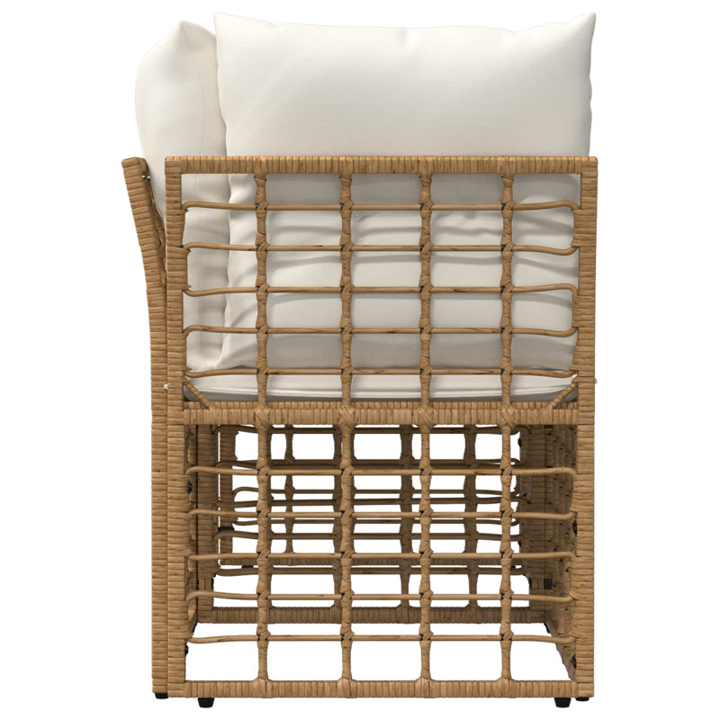 Ogrodowy loveseat 2 pcs Naturalny i Kremowy Biały polirattan