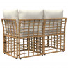Ogrodowy loveseat 2 pcs Naturalny i Kremowy Biały polirattan