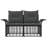 Ogrodowy loveseat 2 pcs Czarny i Ciemnoszary polirattan