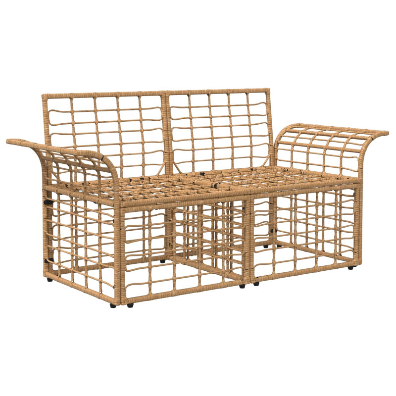 Ogrodowy loveseat 2 pcs Naturalny i Kremowy Biały polirattan
