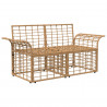 Ogrodowy loveseat 2 pcs Naturalny i Kremowy Biały polirattan