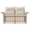 Ogrodowy loveseat 2 pcs Naturalny i Kremowy Biały polirattan