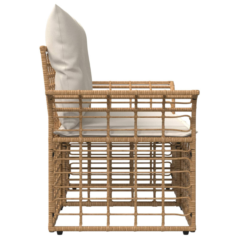 Ogrodowy loveseat 2 pcs Naturalny i Kremowy Biały polirattan