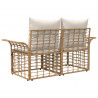 Ogrodowy loveseat 2 pcs Naturalny i Kremowy Biały polirattan