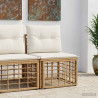 Modularna ogrodowa sofa bez podłokietników naturalny polirattan