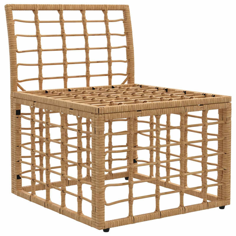 Modularna ogrodowa sofa bez podłokietników naturalny polirattan
