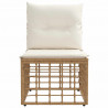 Modularna ogrodowa sofa bez podłokietników naturalny polirattan
