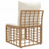 Modularna ogrodowa sofa bez podłokietników naturalny polirattan