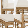 Modularna ogrodowa sofa bez podłokietników naturalny polirattan
