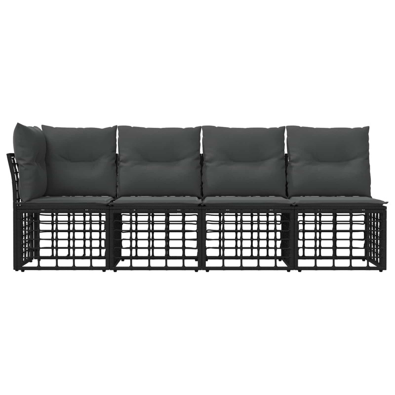 Sofa ogrodowa 4-osobowa z lewym podłokietnikiem 4 pcs