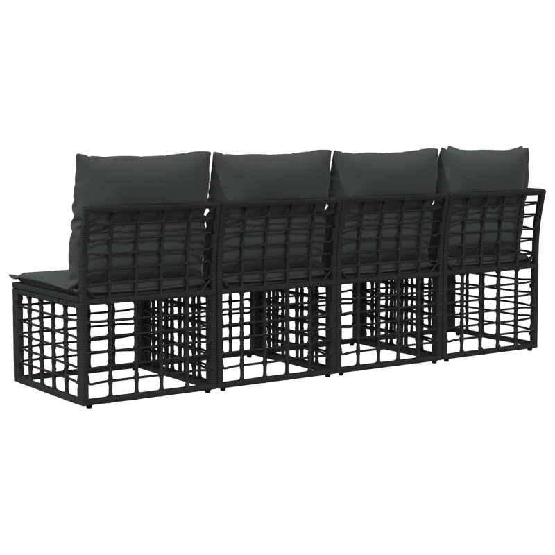 Sofa ogrodowa 4-osobowa z lewym podłokietnikiem 4 pcs