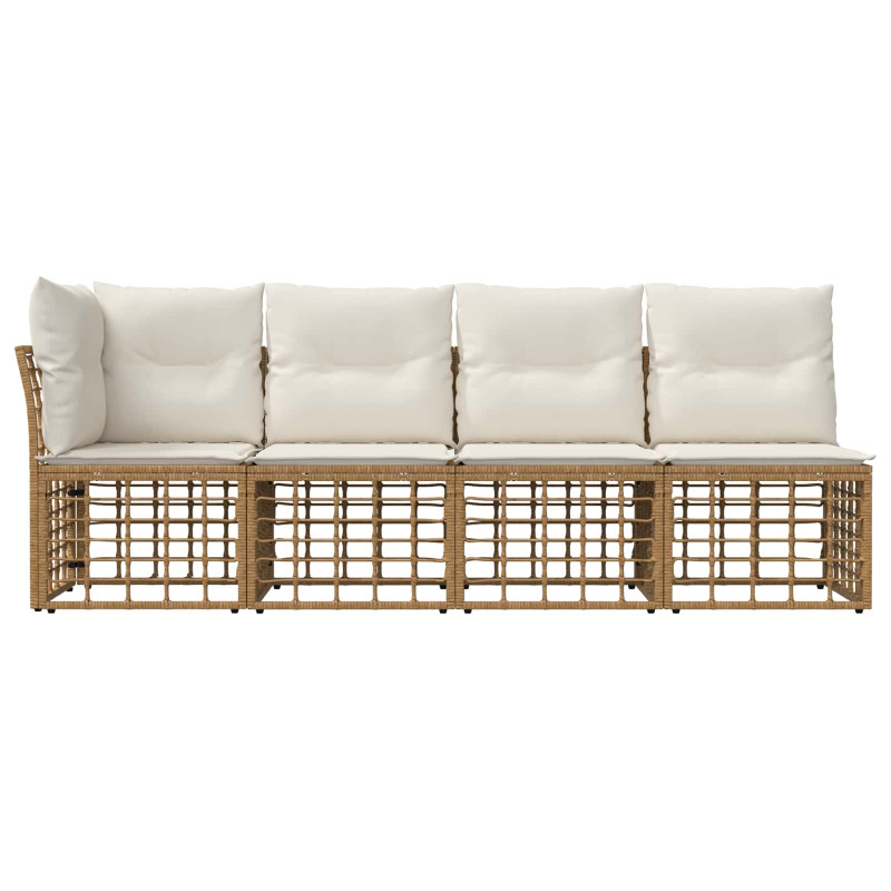 Sofa ogrodowa 4-osobowa z lewym podłokietnikiem 4 pcs