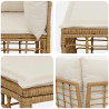 Sofa ogrodowa 4-osobowa z lewym podłokietnikiem 4 pcs