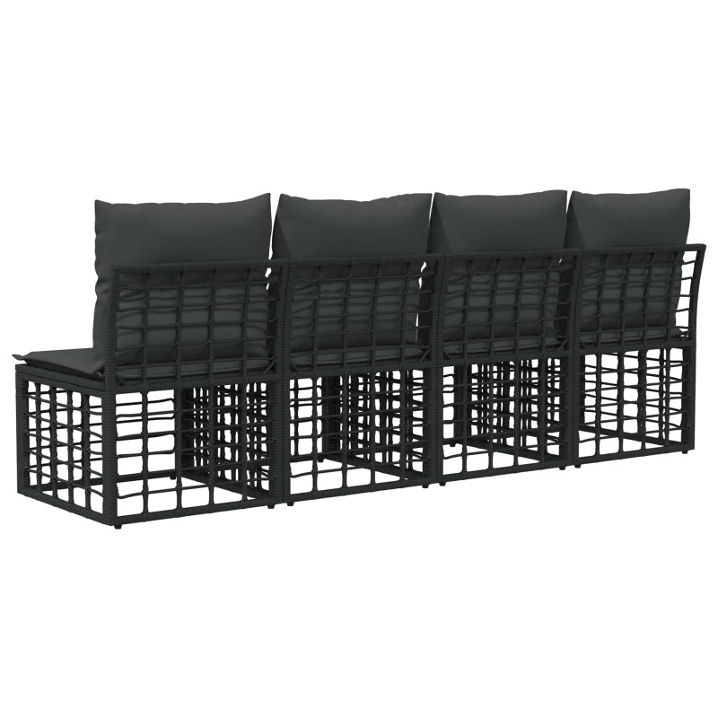 Sofa ogrodowa 4-osobowa bez podłokietników 4 pcs