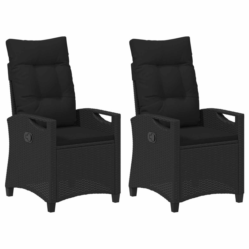 Krzesło Ogrodowe 2 pcs Czarny 56 x 64 x 94 cm Stal i poliester