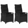 Krzesło Ogrodowe 2 pcs Czarny 56 x 64 x 94 cm Stal i poliester