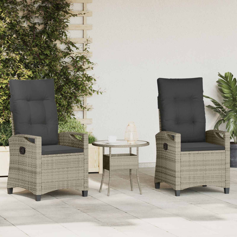 Krzesło Ogrodowe 2 pcs Jasnoszary i ciemnoszary