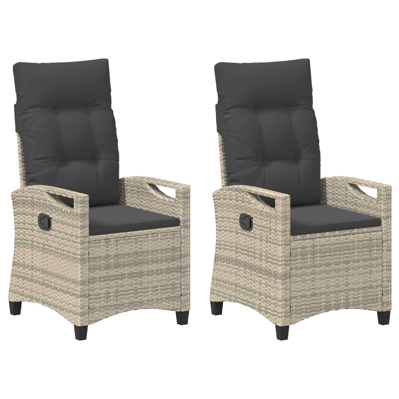 Krzesło Ogrodowe 2 pcs Jasnoszary i ciemnoszary