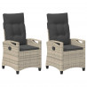 Krzesło Ogrodowe 2 pcs Jasnoszary i ciemnoszary