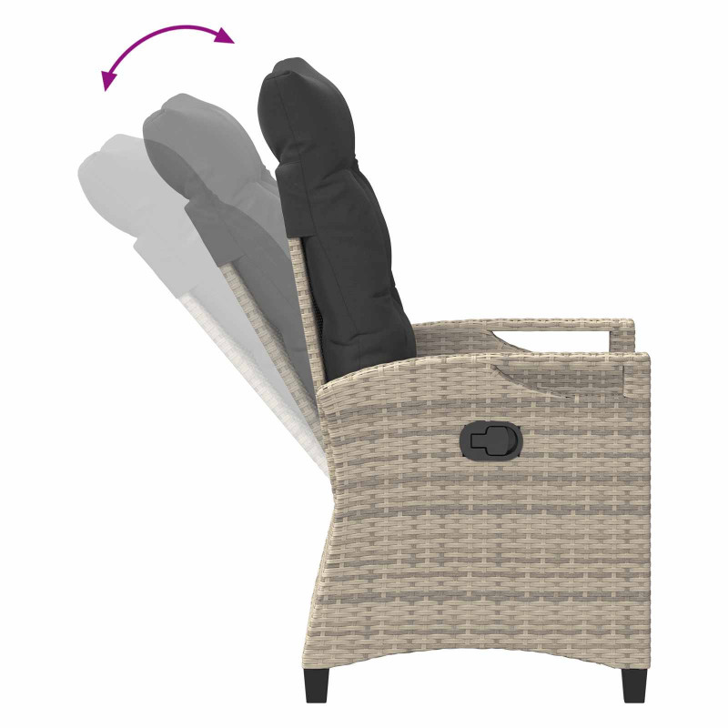 Krzesło Ogrodowe 2 pcs Jasnoszary i ciemnoszary