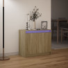 Szafka z LED, dąb sonoma, 72x34x61 cm, materiał drewnopochodny