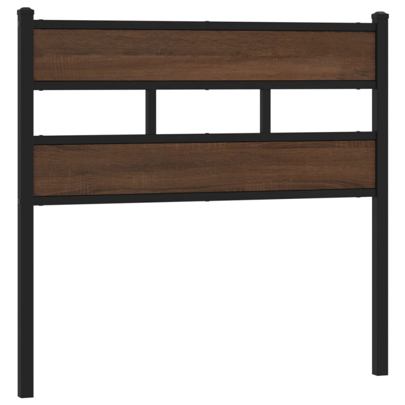 Wezgłowie, brązowy dąb, 90 cm, stal i materiał drewnopochodny