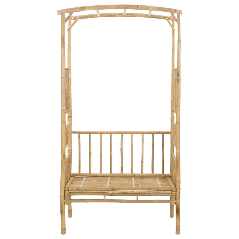 Łuk ogrodowy z ławką Naturalny 115 x 50 x 205 cm Bambus