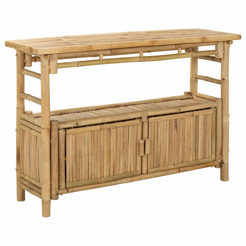 Konsola z półką z drzwiami Naturalny 110 x 35 x 75 cm Bambus