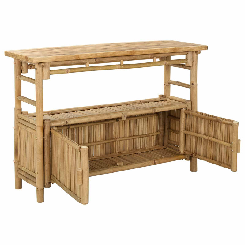 Konsola z półką z drzwiami Naturalny 110 x 35 x 75 cm Bambus