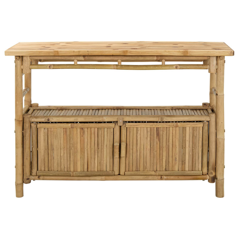 Konsola z półką z drzwiami Naturalny 110 x 35 x 75 cm Bambus