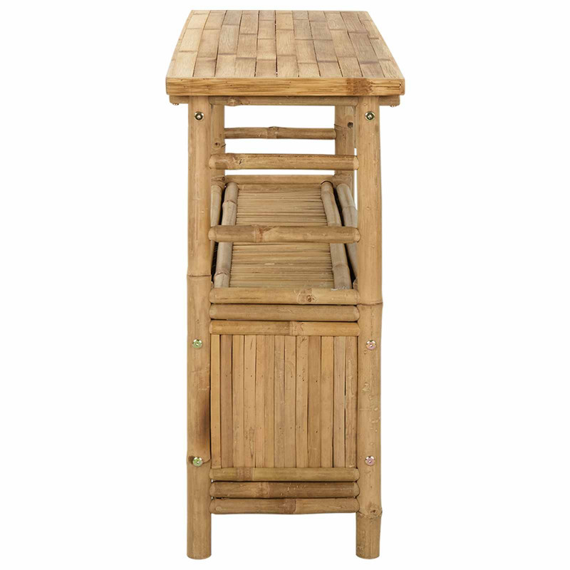 Konsola z półką z drzwiami Naturalny 110 x 35 x 75 cm Bambus