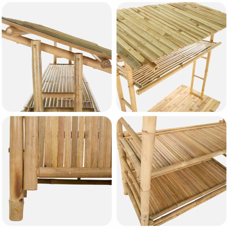 Stół barowy na zewnątrz Naturalny 110 x 50 x 210 cm Bambus