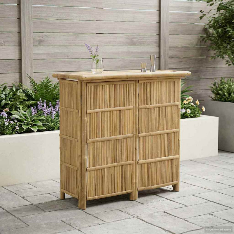 Stół barowy na zewnątrz Naturalny 115 x 55 x 105 cm Bambus