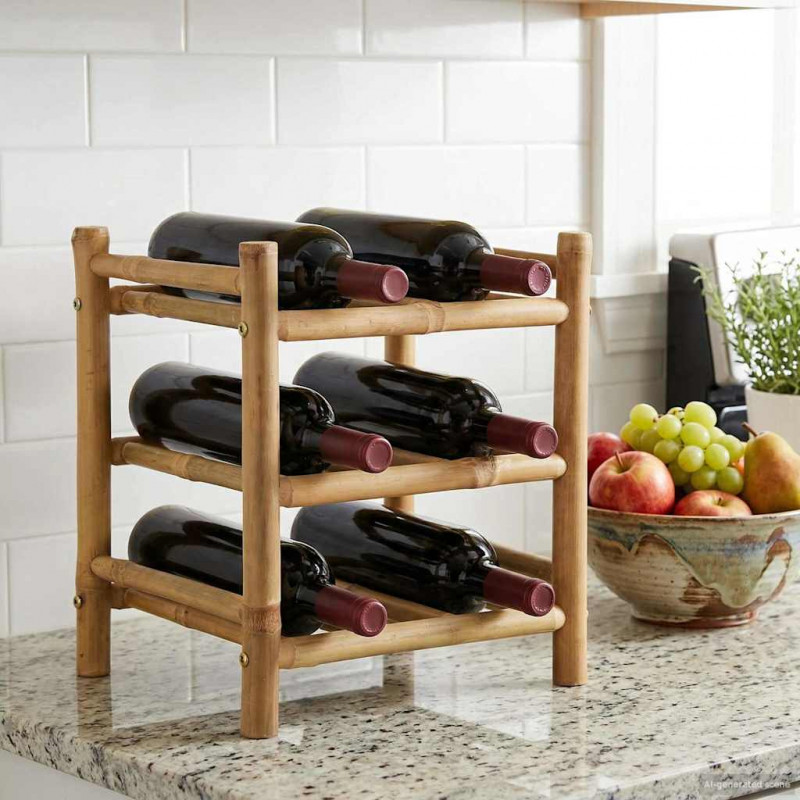 Regał na wino Naturalny 32,5 x 29,5 x 36 cm Bambus