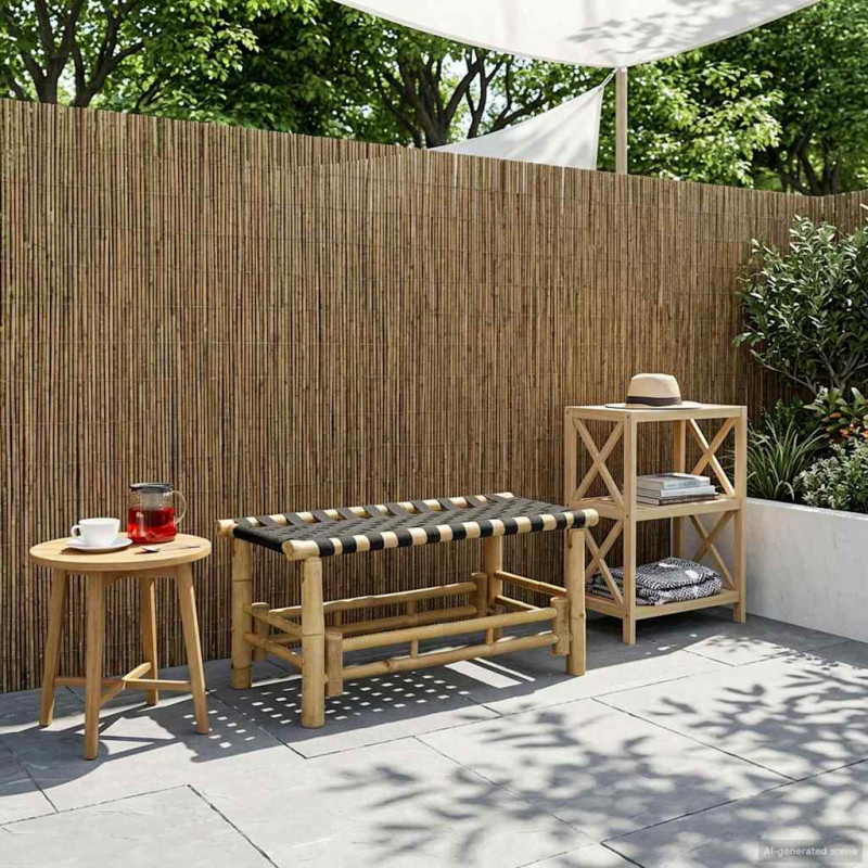 Ławka ogrodowa 80 x 38 x 40 cm Bambus Naturalny Prostokątny