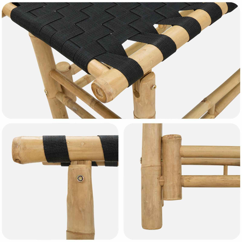 Ławka ogrodowa 80 x 38 x 40 cm Bambus Naturalny Prostokątny