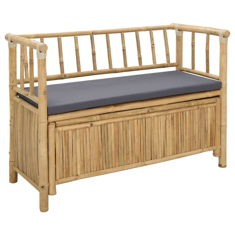 Ławka do ogrodu i przechowywania 110 x 47 x 80 cm Bambus