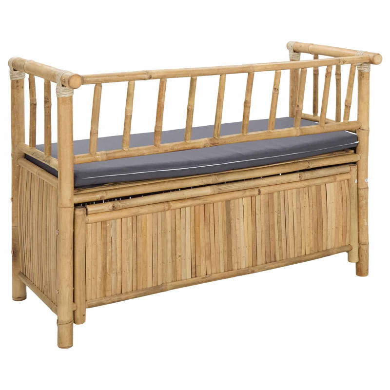 Ławka do ogrodu i przechowywania 110 x 47 x 80 cm Bambus