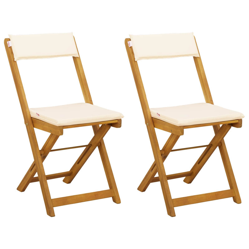 Krzesła Bistro na Zewnątrz 2 pcs kremowobiały 40 x 53 x 80 cm